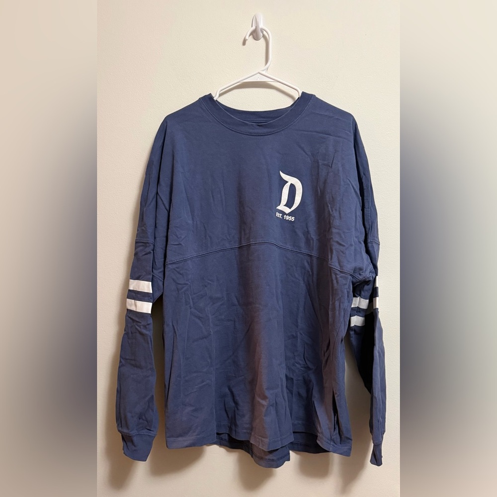 Disneyland Official Spirit Jersey - Blue Long Sleeve Tee -‎ Size XL